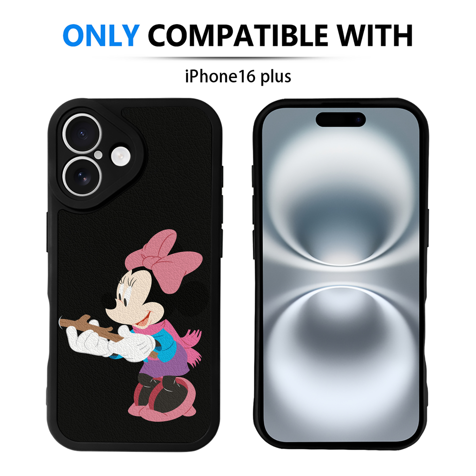 （画像用） ミッキーマウス Mickey Mouse 【iPhone 16シリーズ対応】シリコンスマホケース（レザー調） 材質：シリコン